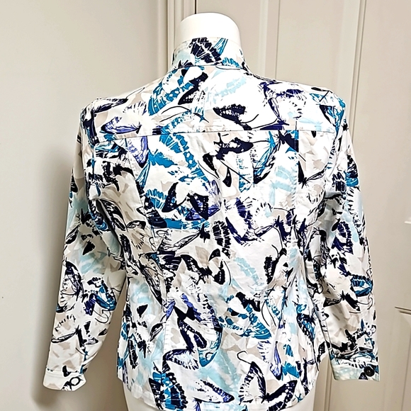 Petite Christopher & Banks Butterfly Print Jacket Blazer - Picture 4 of 7